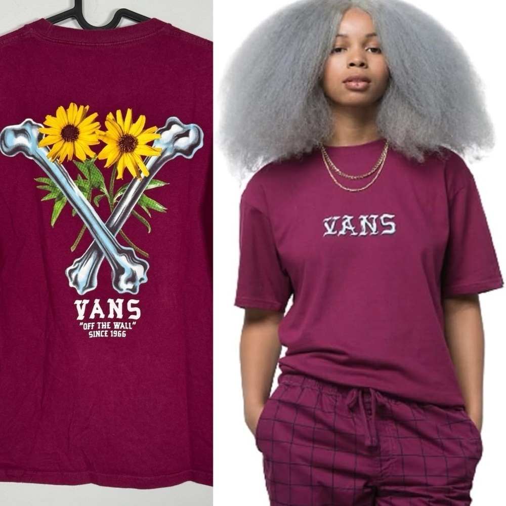 VANS CROSSBONES COTTON GRAPHIC TEE IN PURPLE POTION UNISEX